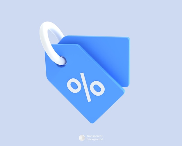 Rabatt-Tag isolierte 3D-Render-Illustration