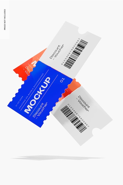 Rabattgutscheine Mockup, fallend