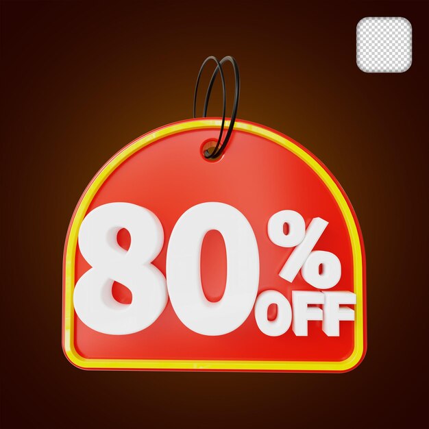Rabattpreis 80 Prozent 3D-Illustration