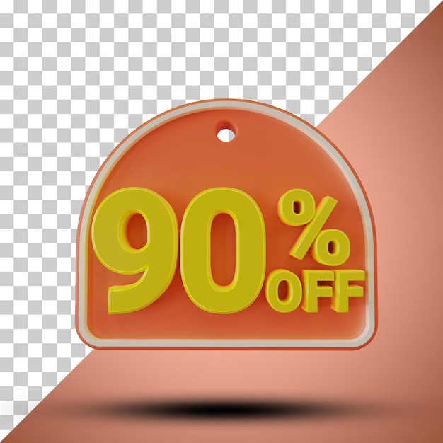 Rabattpreis 90 Prozent 3D-Rendering