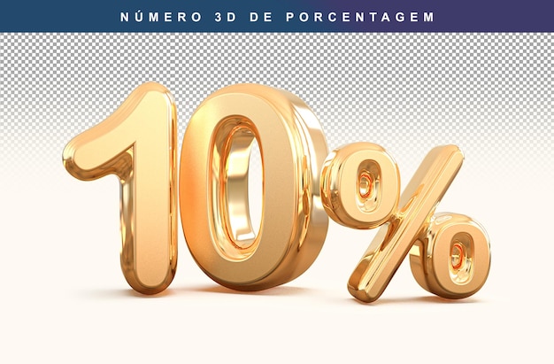 Rabattzahl 10 Prozent 3D Modern Golden
