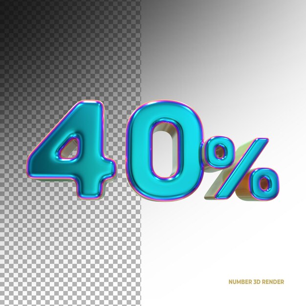 Rabattzahl 40 Prozent 3d