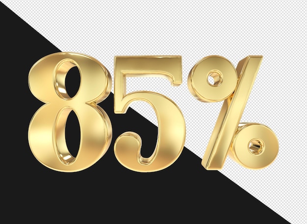 Rabattzahl 85 Prozent 3D-Gold