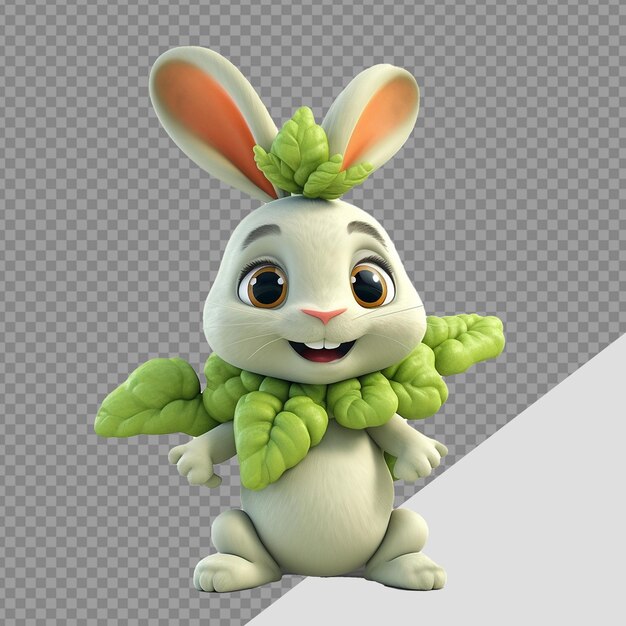 PSD rabbit png isolado em fundo transparente.