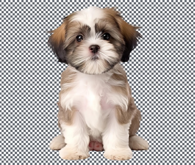Raça de cão Shih Tzu isolada em fundo transparente