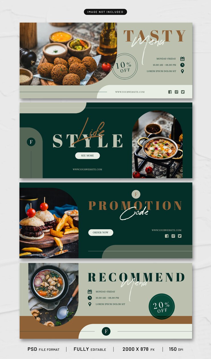 PSD raccolta di modelli di banner alimentare