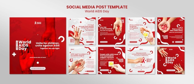Raccolta di modelli di post instagram per la giornata mondiale dell'aids