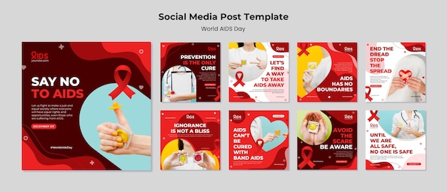 Raccolta di modelli di post instagram per la giornata mondiale dell'aids