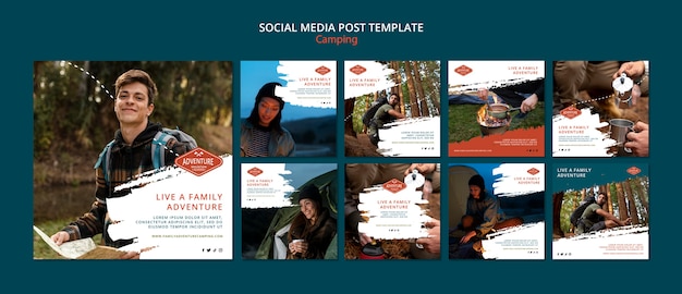 Raccolta di post di instagram da campeggio