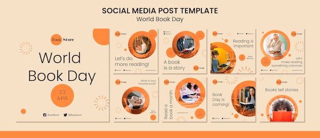 Raccolta di post di instagram della giornata mondiale del libro