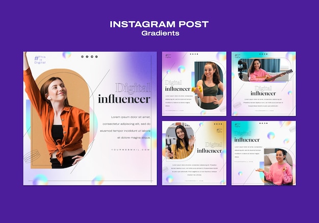 Raccolta di post di Instagram in tono sfumato