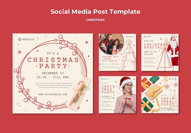 Raccolta di post di Instagram per la vendita di natale