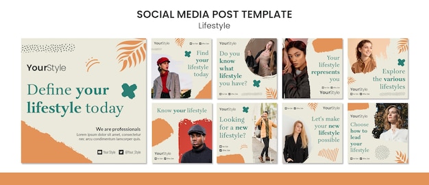Raccolta di post di Instagram per uno stile di vita personale