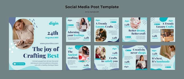 Raccolta di post su Instagram per arte e artigianato