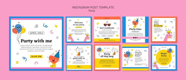 Raccolta di post su Instagram per feste e festeggiamenti