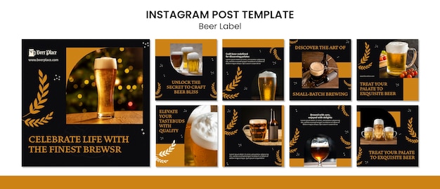 Raccolta di post su Instagram per la celebrazione del festival della birra dell'oktoberfest