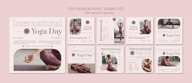 Raccolta di post su Instagram per la celebrazione della giornata internazionale dello yoga