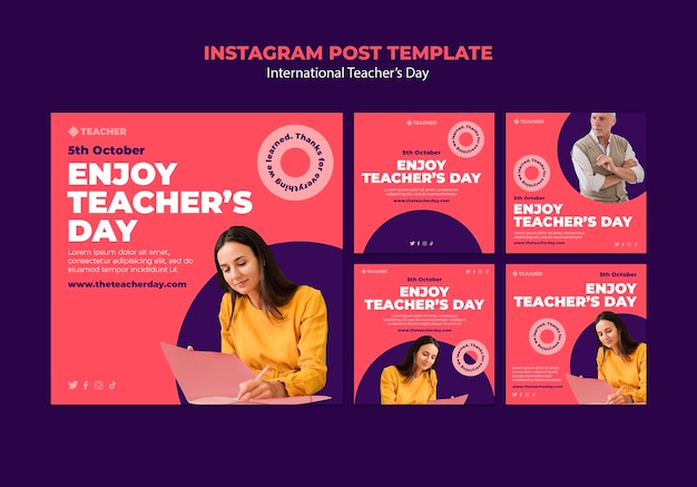 Raccolta di post su instagram per la festa dell'insegnante
