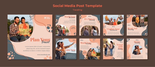 Raccolta di post su Instagram per zaino in viaggio con coppia