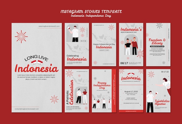 Raccolta di storie di instagram del giorno dell'indipendenza dell'Indonesia