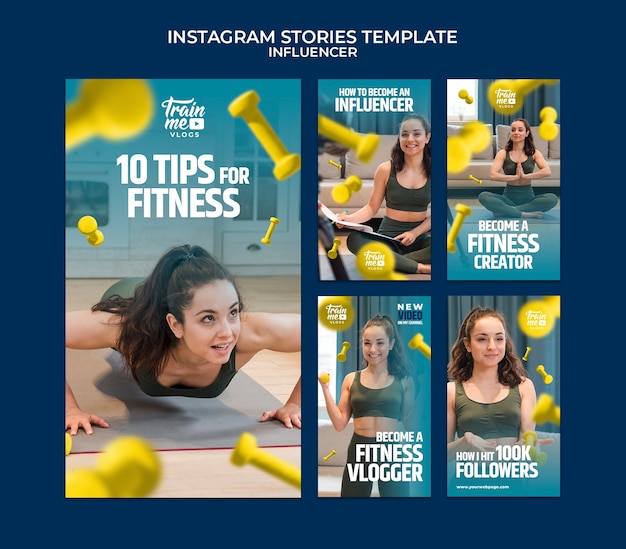 Raccolta di storie di instagram di influencer dei media e personalità