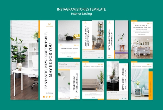 Raccolta di storie di Instagram per l'interior design