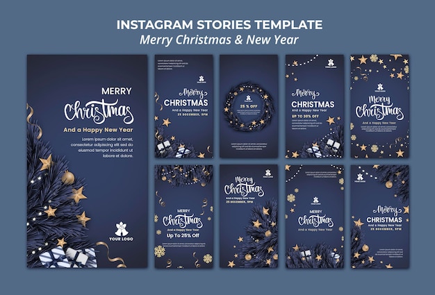 Raccolta di storie di Instagram per natale e capodanno