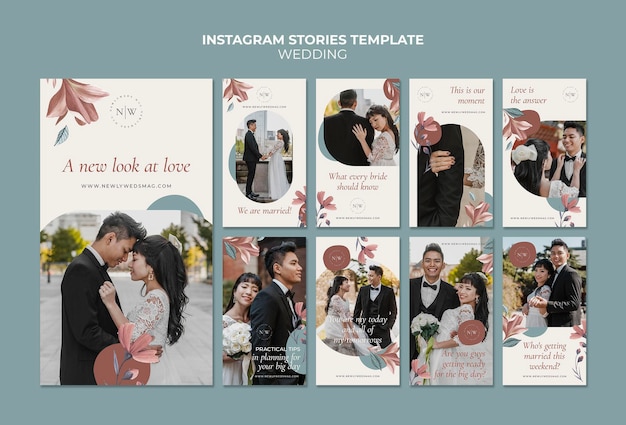 Raccolta di storie instagram matrimonio floreale