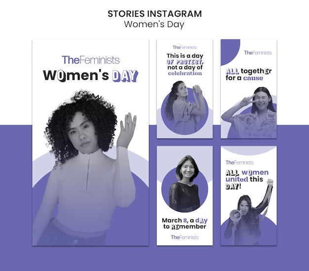 Raccolta di storie su Instagram per la giornata internazionale della donna