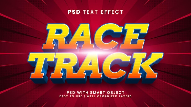 Race 3d bearbeitbarer Texteffekt mit Straßen- und Geschwindigkeitstextstil