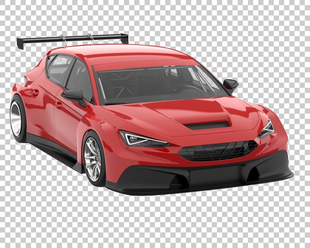 race car on transparent background. 3d rendering - illustration