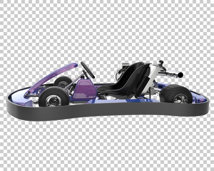 PSD race kart su sfondo trasparente. rendering 3d - illustrazione