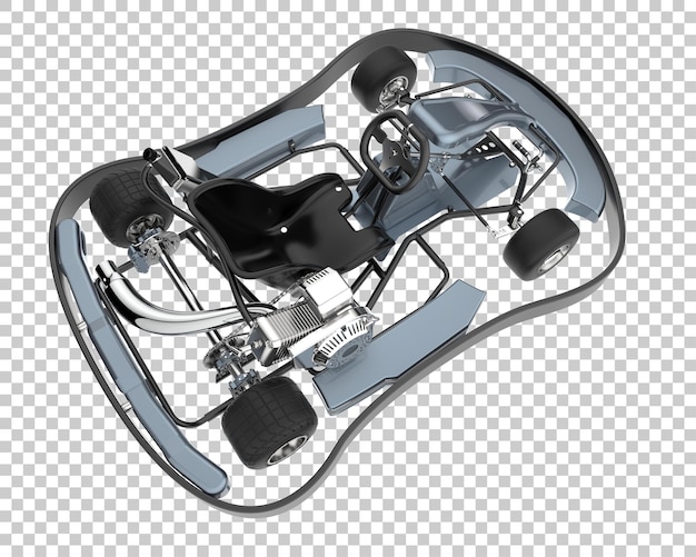 Race Kart su sfondo trasparente. rendering 3D - illustrazione