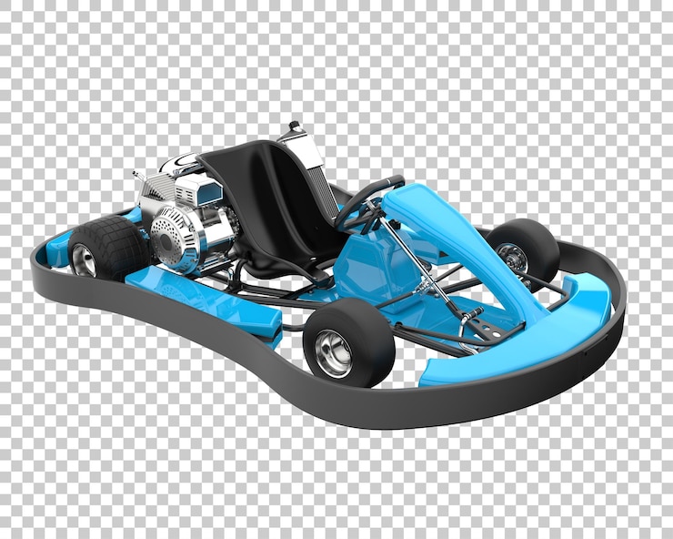 PSD race kart su sfondo trasparente. rendering 3d - illustrazione