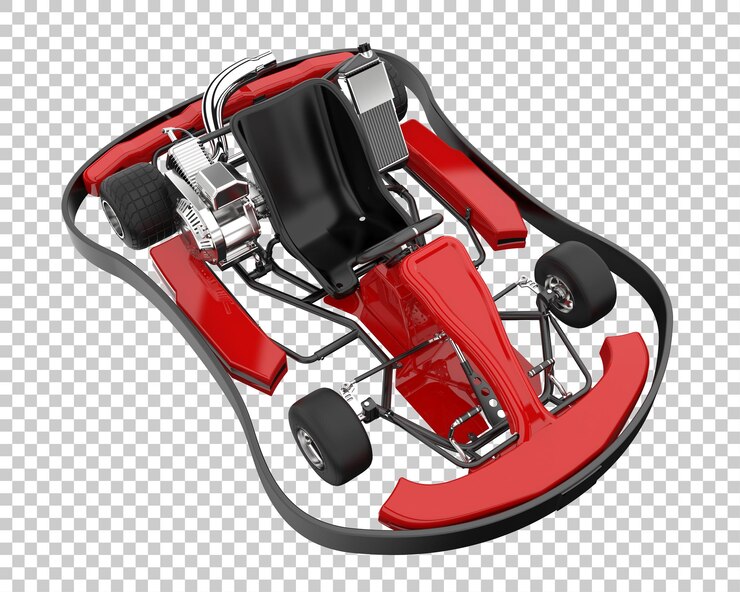PSD race kart su sfondo trasparente. rendering 3d - illustrazione