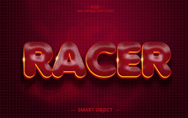 PSD racer creative mejor efecto de texto diseño editable