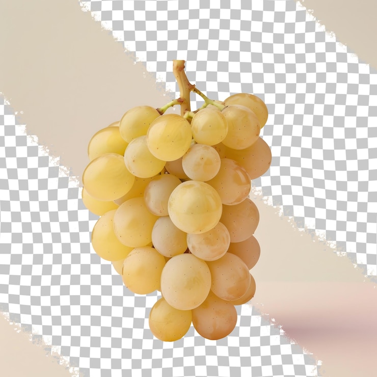 PSD un racimo de uvas con un fondo blanco y una imagen de una uva en la parte inferior