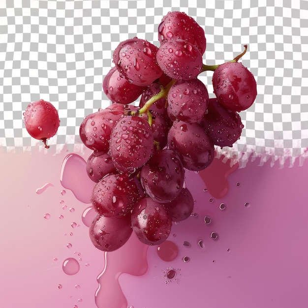 PSD un racimo de uvas con un fondo rosa con un fondo rosado