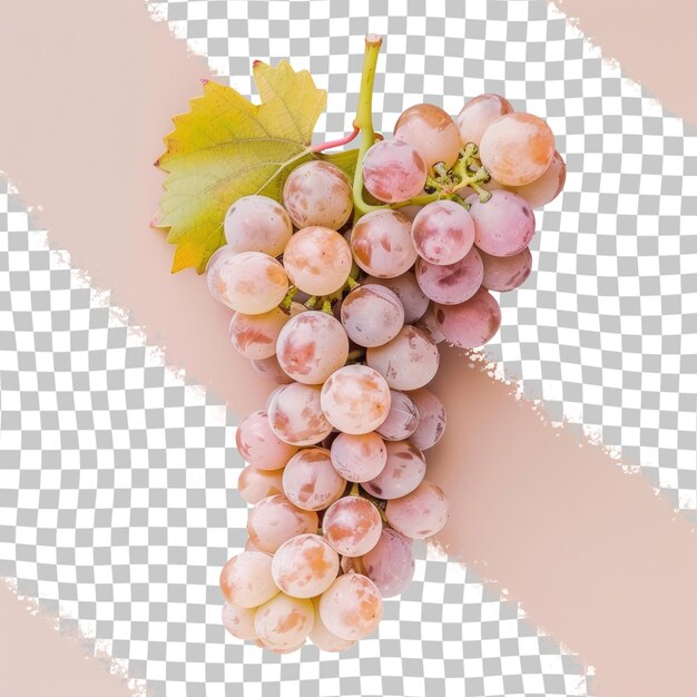 un racimo de uvas con una hoja en la parte inferior