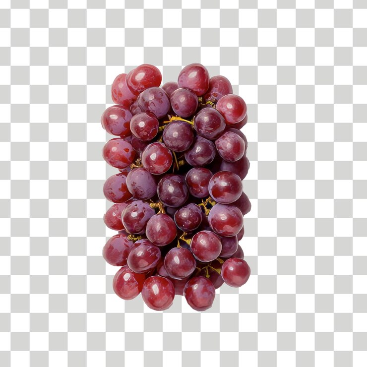 un racimo de uvas con un número 1 en un fondo blanco