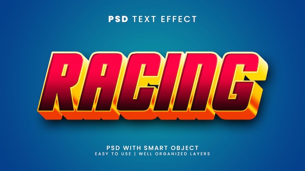 racing editable text effect style template