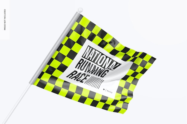 Racing flag mockup, vorderansicht