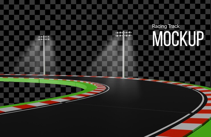 PSD racing track turn 3d