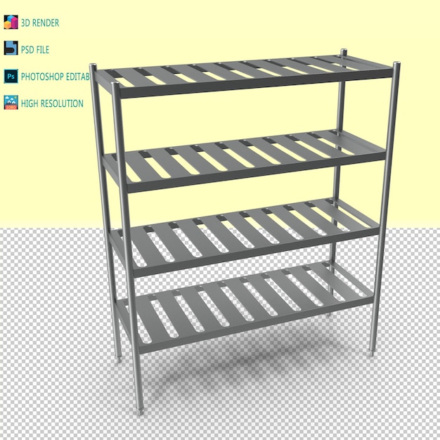 PSD rack de cuisine 3d render psd