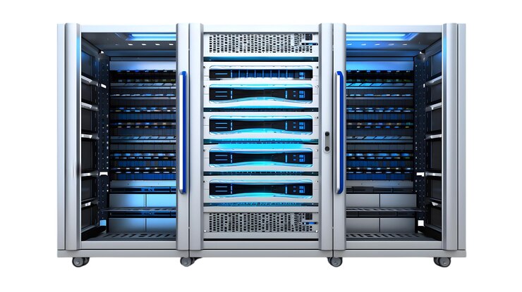 PSD rack de sala de servidores moderno