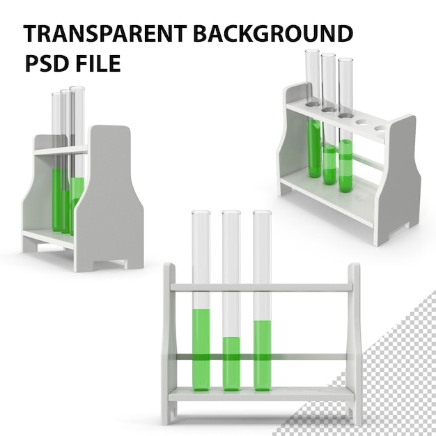 PSD rack de tubo de ensaio branco png