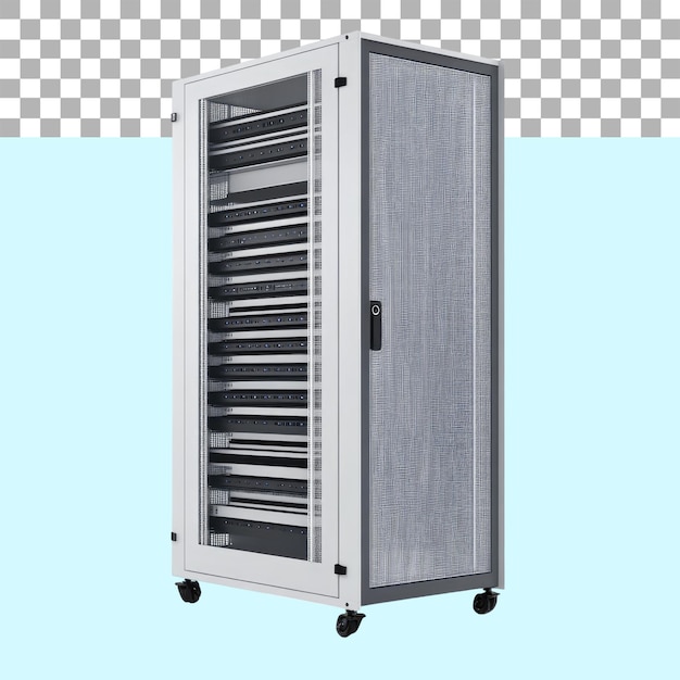 El rack del servidor en un fondo PNG transparente aislado
