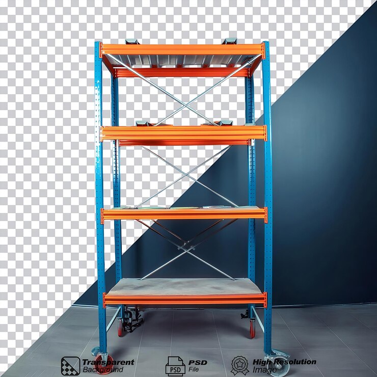 PSD rack de stockage isolé sur un fond transparent