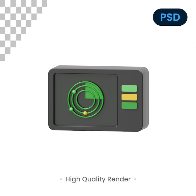 Radar 3d-symbol premium psd