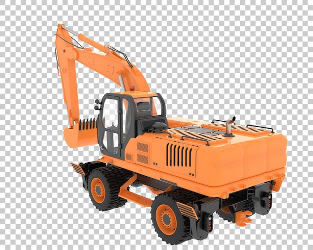 Radbagger auf transparentem Hintergrund 3D-Darstellung